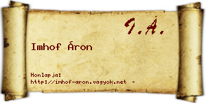 Imhof Áron névjegykártya